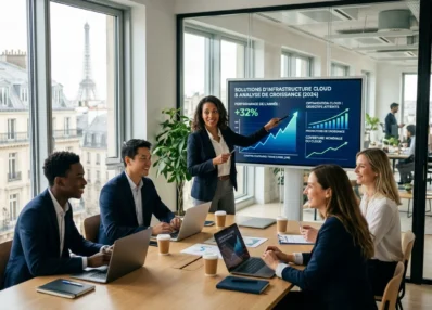 Vue d'ensemble du marché du logiciel en ligne en 2026 dans un bureau moderne